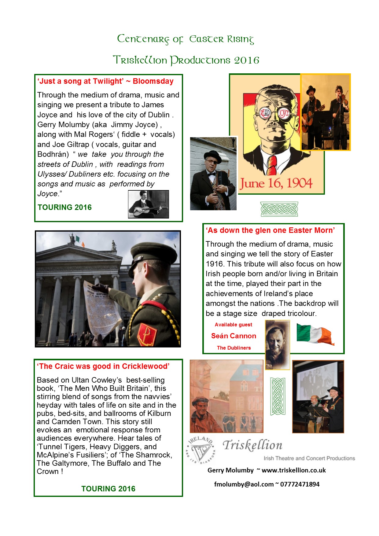 1916 Centenary Cultural Celebrations .Triskellion . Gerry Molumby.